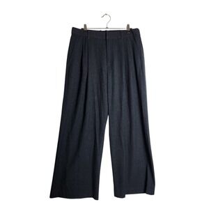 Gap 365 High Rise Brushed Twill Trouser Pants Gray Wide Leg 10 Petite